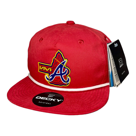 Atlanta Braves Tomahawk 3D Classic Rope Hat- Red/ White