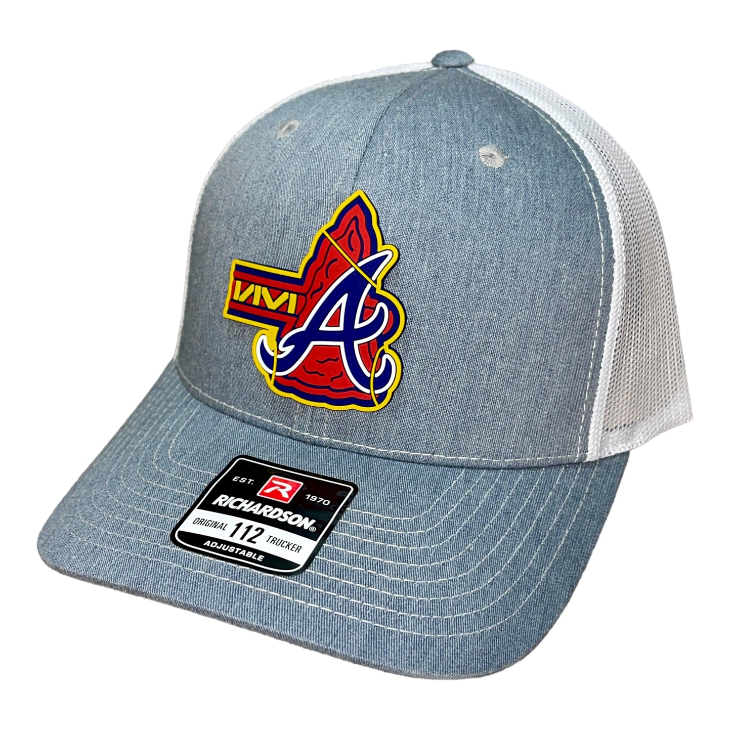 Atlanta Braves Tomahawk 3D Snapback Trucker Hat- Heather Grey/ White