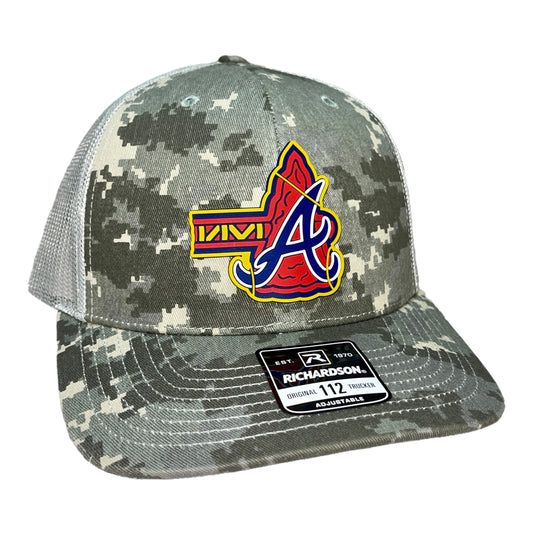 Atlanta Braves Tomahawk 3D Snapback Trucker Hat- Military Digital Camo