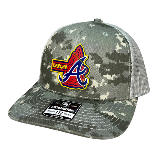 Atlanta Braves Tomahawk 3D Snapback Trucker Hat- Military Digital Camo