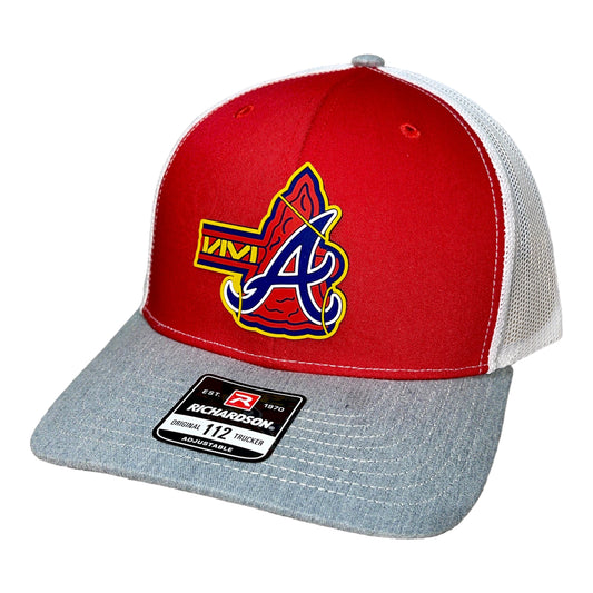 Atlanta Braves Tomahawk 3D Snapback Trucker Hat- Red/ White/ Heather Grey