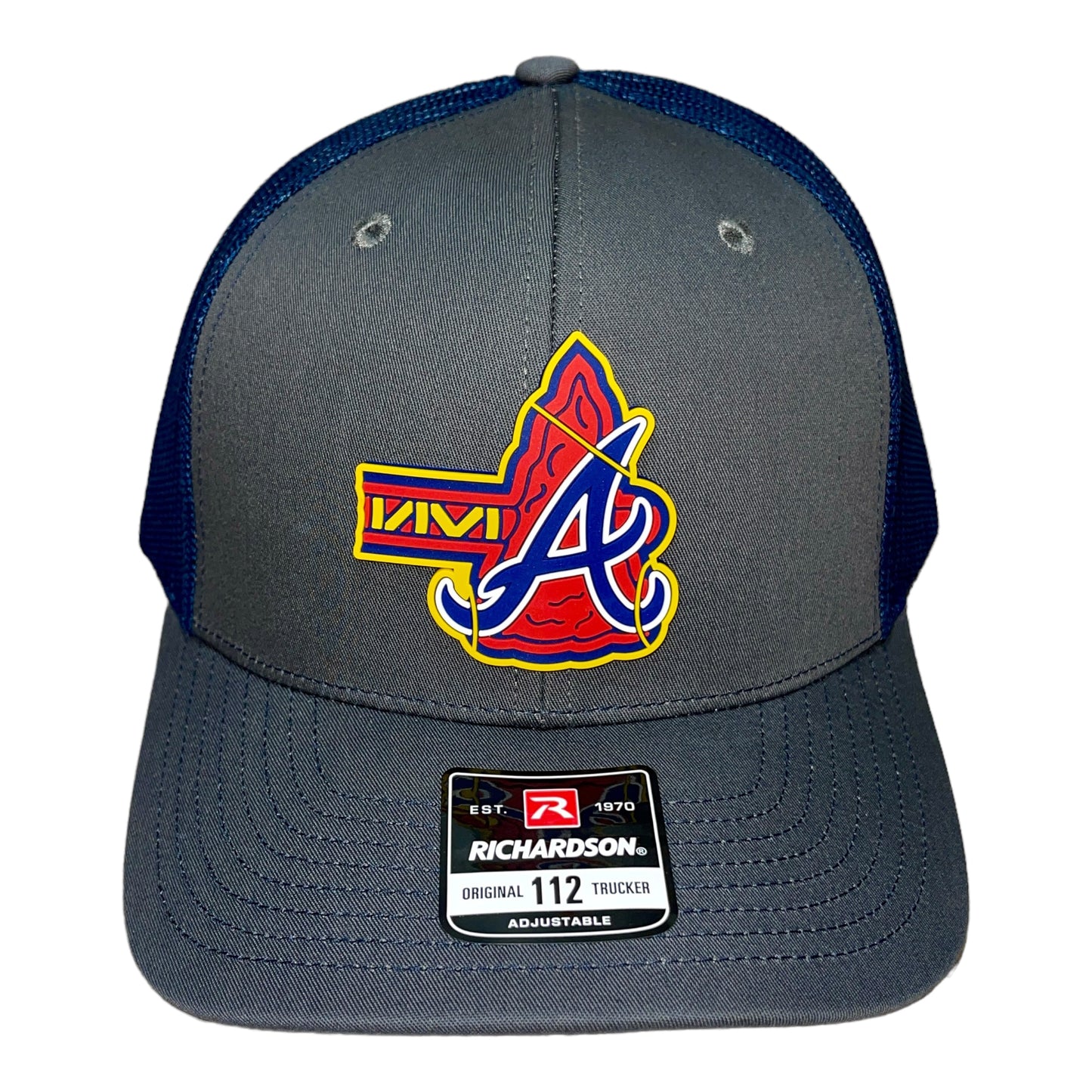 Atlanta Braves Tomahawk 3D Snapback Trucker Hat- Charcoal/ Navy