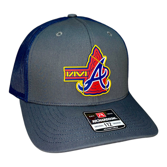 Atlanta Braves Tomahawk 3D Snapback Trucker Hat- Charcoal/ Navy