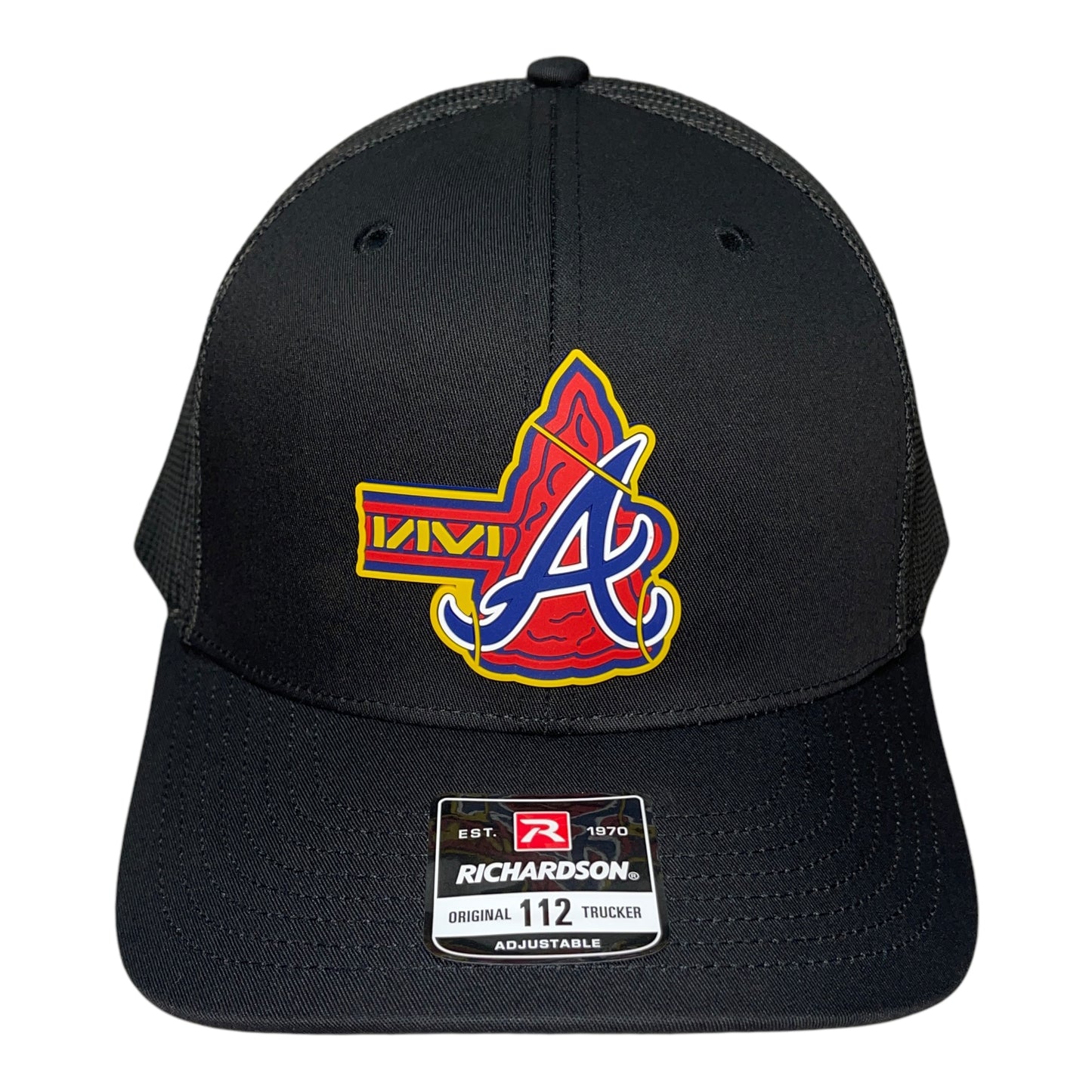Atlanta Braves Tomahawk 3D Snapback Trucker Hat- Black