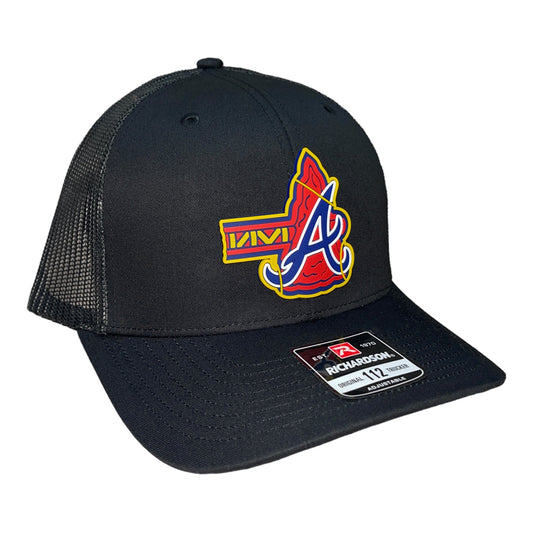 Atlanta Braves Tomahawk 3D Snapback Trucker Hat- Black