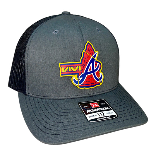 Atlanta Braves Tomahawk 3D Snapback Trucker Hat- Charcoal/ Black