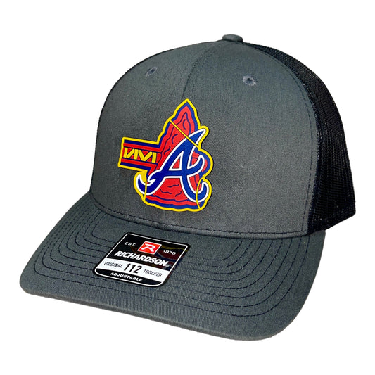 Atlanta Braves Tomahawk 3D Snapback Trucker Hat- Charcoal/ Black