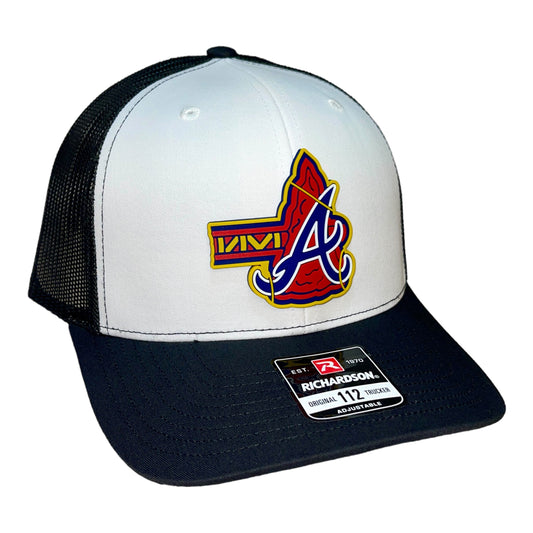 Atlanta Braves Tomahawk 3D Snapback Trucker Hat- White/ Black