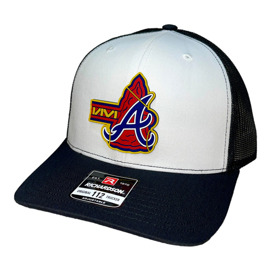 Atlanta Braves Tomahawk 3D Snapback Trucker Hat- White/ Black