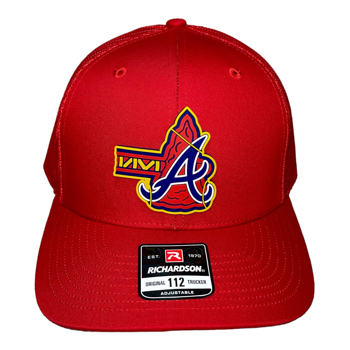 Atlanta Braves Tomahawk 3D Snapback Trucker Hat- Red