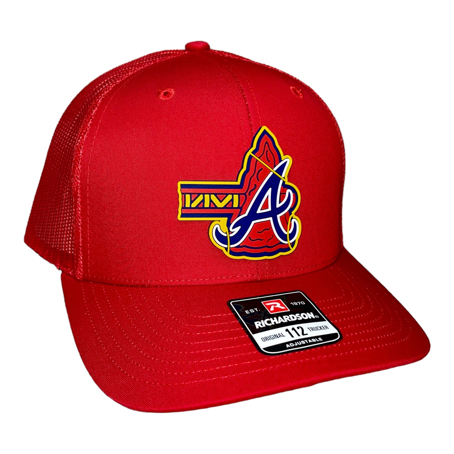 Atlanta Braves Tomahawk 3D Snapback Trucker Hat- Red