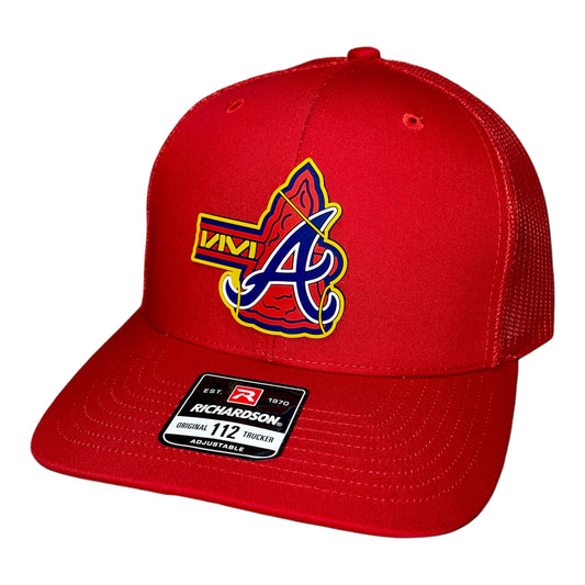 Atlanta Braves Tomahawk 3D Snapback Trucker Hat- Red