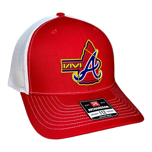 Atlanta Braves Tomahawk 3D Snapback Trucker Hat- Red/ White