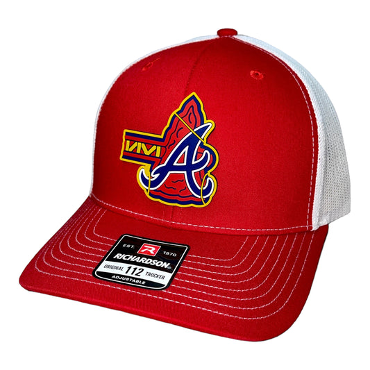 Atlanta Braves Tomahawk 3D Snapback Trucker Hat- Red/ White