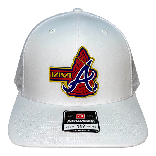 Atlanta Braves Tomahawk 3D Snapback Trucker Hat- White
