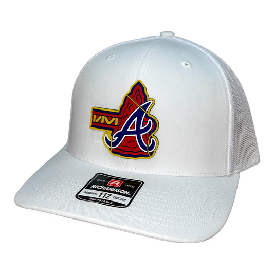 Atlanta Braves Tomahawk 3D Snapback Trucker Hat- White