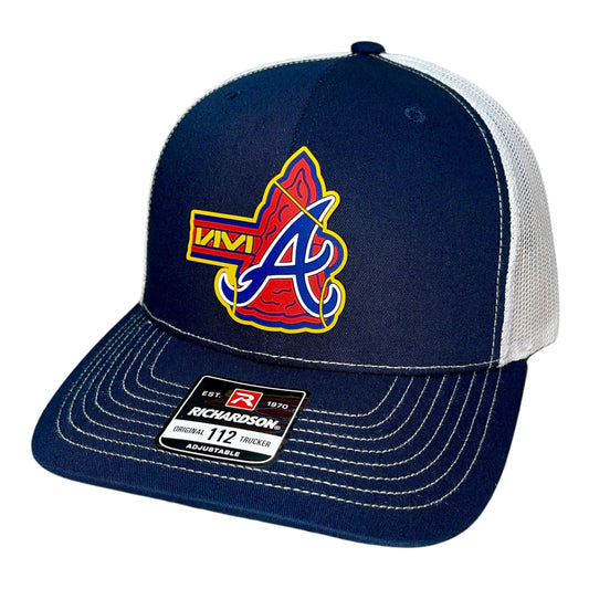 Atlanta Braves Tomahawk 3D Snapback Trucker Hat- Navy/ White