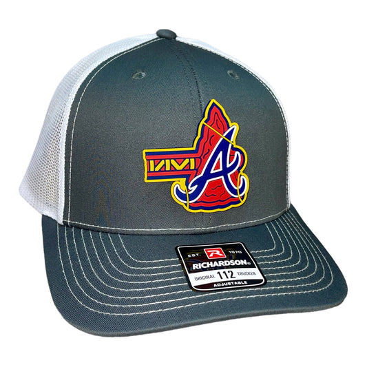 Atlanta Braves Tomahawk 3D Snapback Trucker Hat- Charcoal/ White