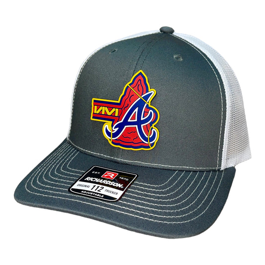 Atlanta Braves Tomahawk 3D Snapback Trucker Hat- Charcoal/ White