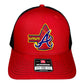 Atlanta Braves Tomahawk 3D Snapback Trucker Hat- Red/ Black