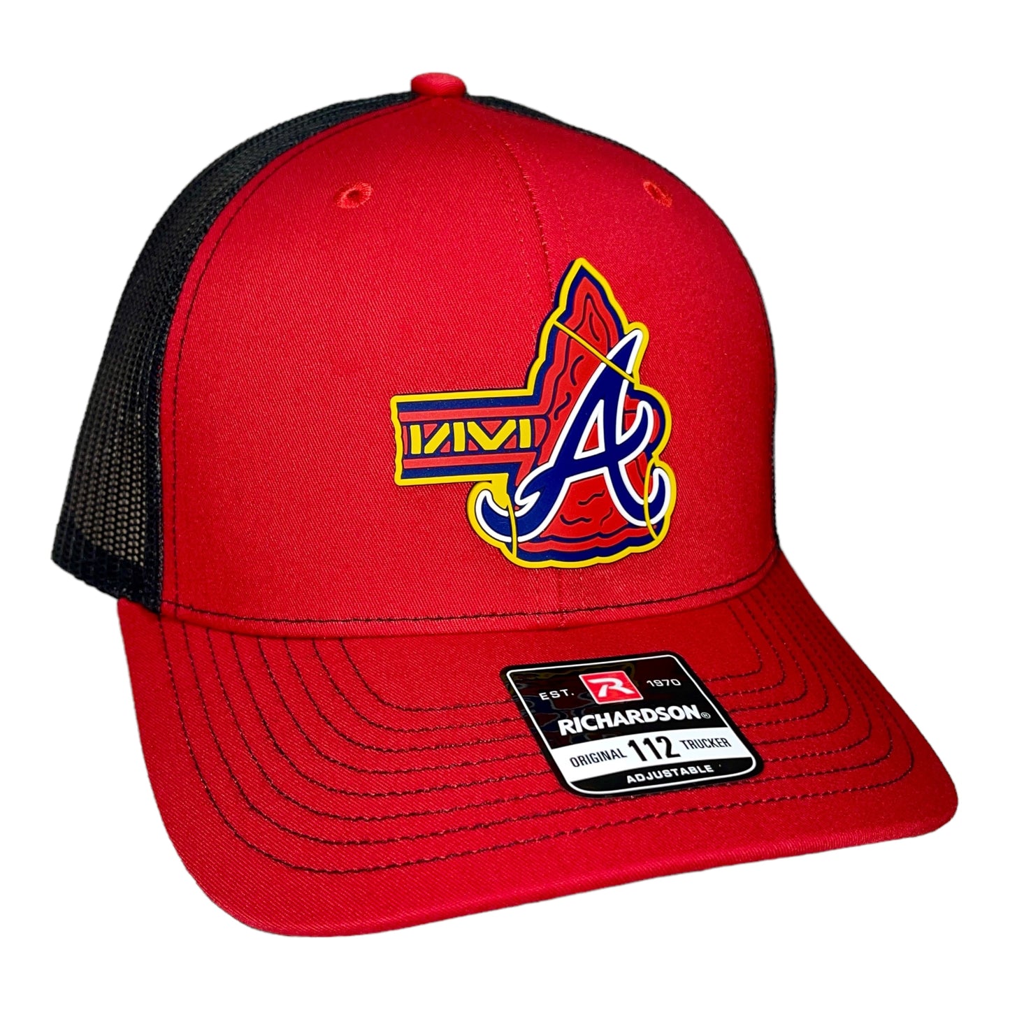 Atlanta Braves Tomahawk 3D Snapback Trucker Hat- Red/ Black