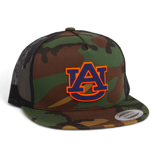 Auburn Tigers 3D YP Snapback Flat Bill Trucker Hat- Army Camo/ Black