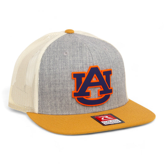 Auburn Tigers 3D Wool Blend Flat Bill Hat- Heather Grey/ Birch/ Biscuit