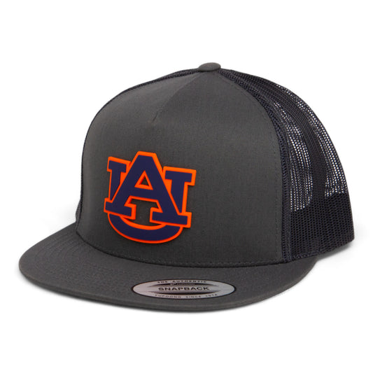 Auburn Tigers 3D YP Snapback Flat Bill Trucker Hat- Charcoal/ Black