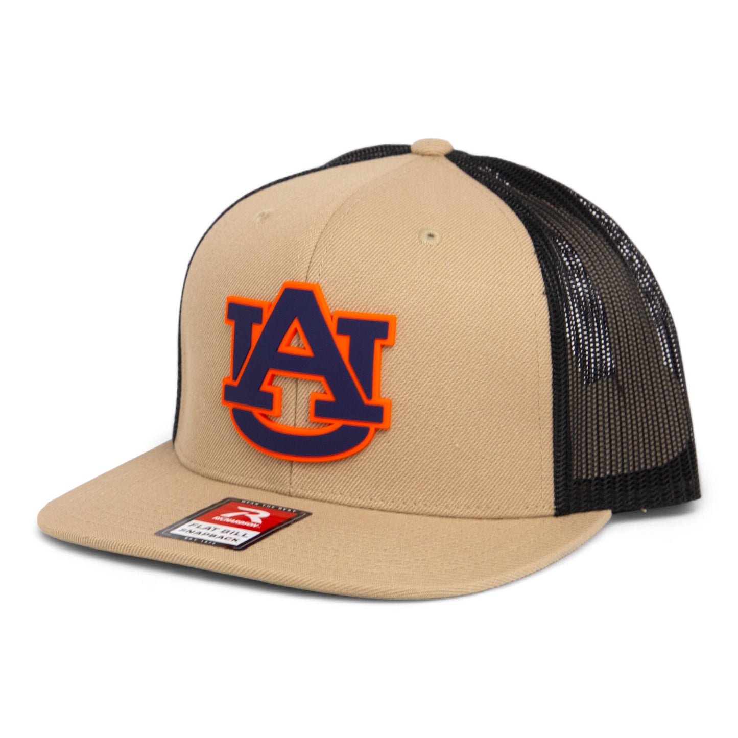 Auburn Tigers 3D Wool Blend Flat Bill Hat- Tan/ Black