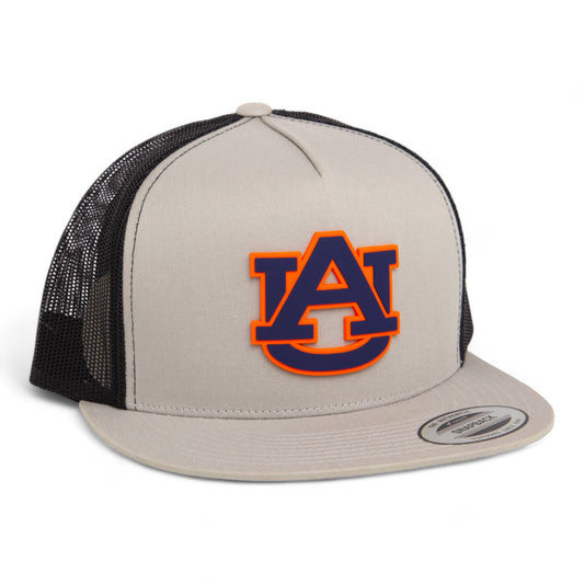 Auburn Tigers 3D YP Snapback Flat Bill Trucker Hat- Silver/ Black