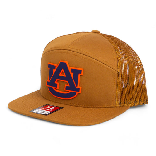 Auburn Tigers 3D Snapback Seven-Panel Flat Bill Trucker Hat- Caramel