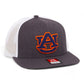 Auburn Tigers 3D Wool Blend Flat Bill Hat- Heather Charcoal/ White