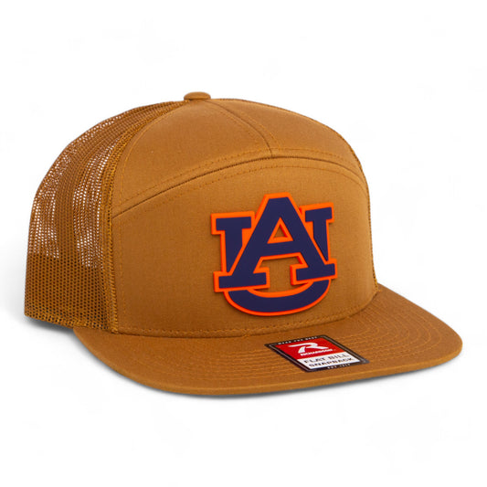 Auburn Tigers 3D Snapback Seven-Panel Flat Bill Trucker Hat- Caramel