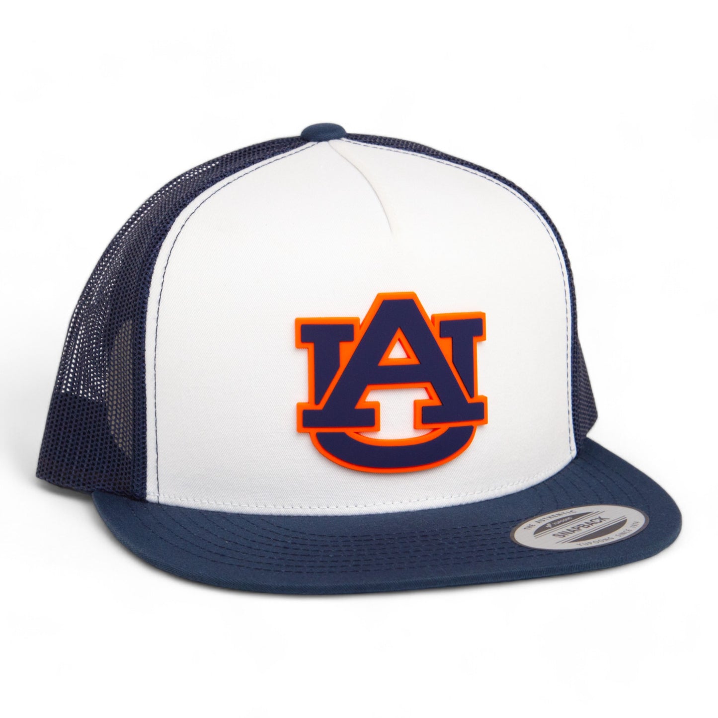 Auburn Tigers 3D YP Snapback Flat Bill Trucker Hat- White/ Navy