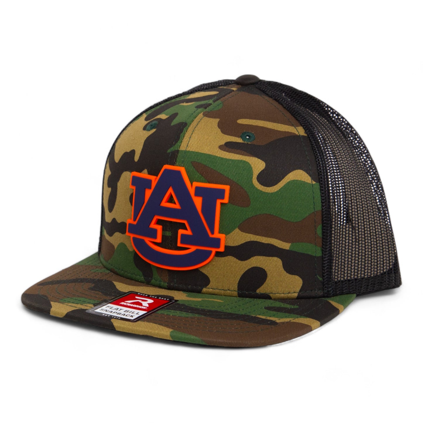 Auburn Tigers 3D Wool Blend Flat Bill Hat- Army Camo/ Black