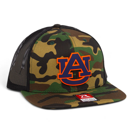 Auburn Tigers 3D Wool Blend Flat Bill Hat- Army Camo/ Black