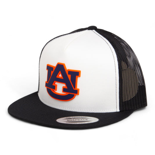 Auburn Tigers 3D YP Snapback Flat Bill Trucker Hat- White/ Black