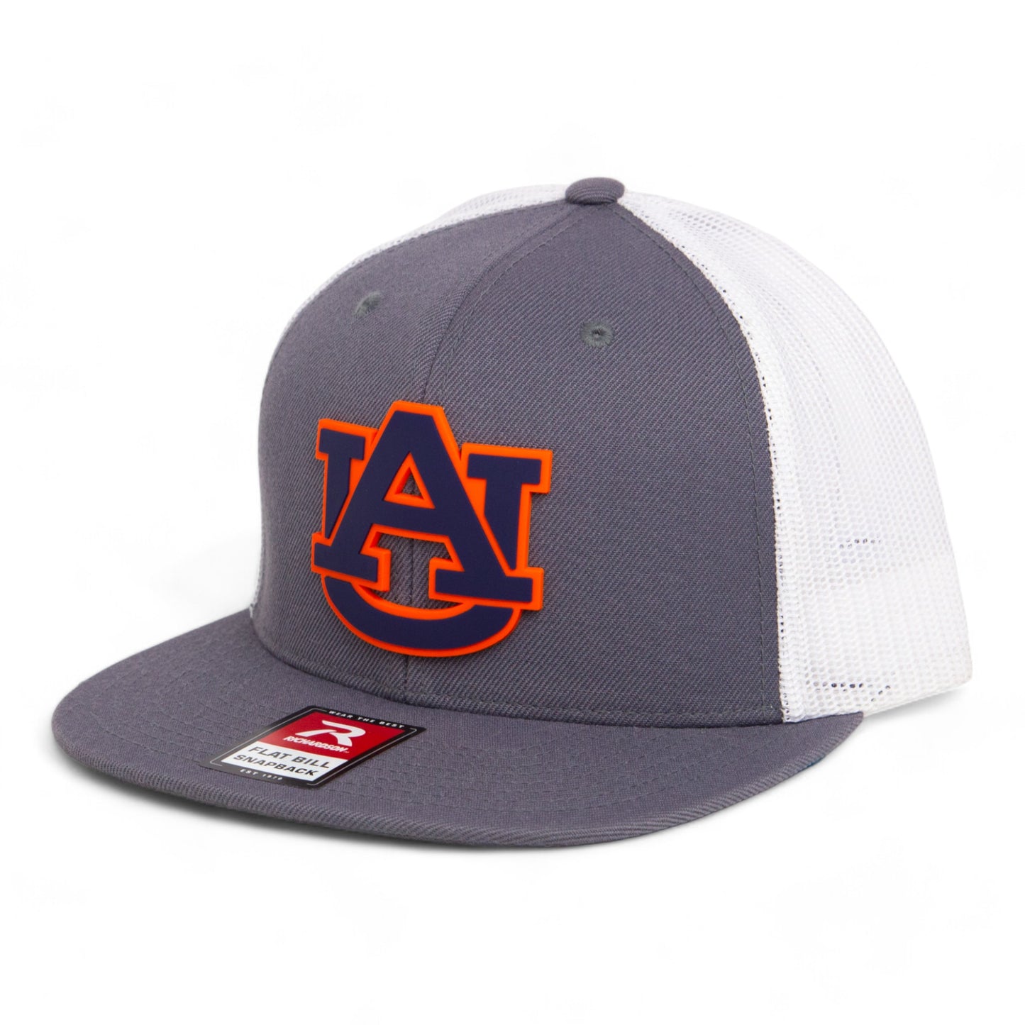 Auburn Tigers 3D Wool Blend Flat Bill Hat- Charcoal/ White