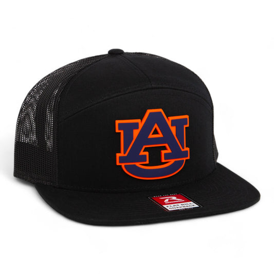 Auburn Tigers 3D Snapback Seven-Panel Flat Bill Trucker Hat- Black