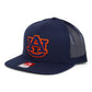 Auburn Tigers 3D Wool Blend Flat Bill Hat- Navy