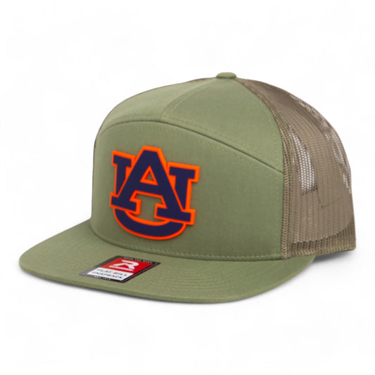 Auburn Tigers 3D Snapback Seven-Panel Flat Bill Trucker Hat- Loden Green