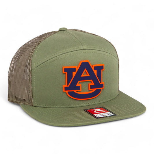 Auburn Tigers 3D Snapback Seven-Panel Flat Bill Trucker Hat- Loden Green