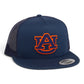 Auburn Tigers 3D YP Snapback Flat Bill Trucker Hat- Navy