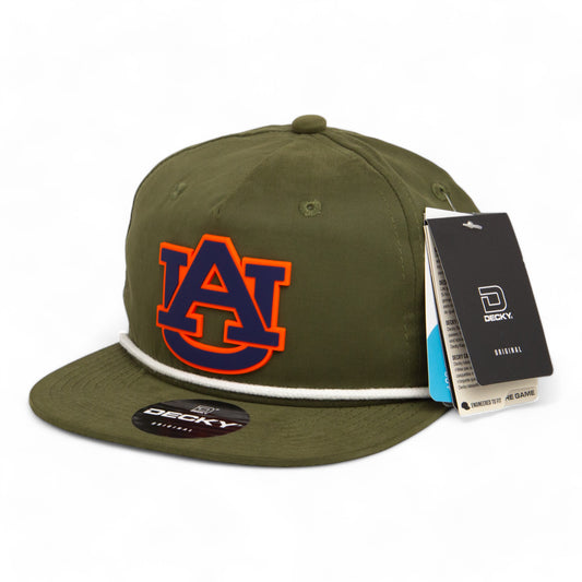 Auburn Tigers 3D Classic Rope Hat- Olive/ White