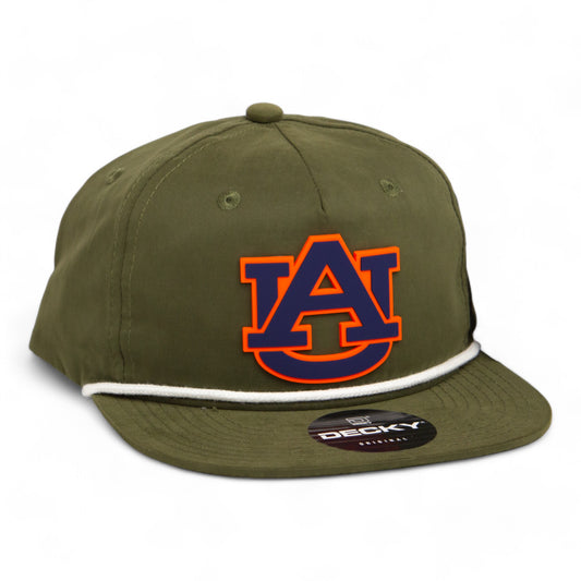 Auburn Tigers 3D Classic Rope Hat- Olive/ White