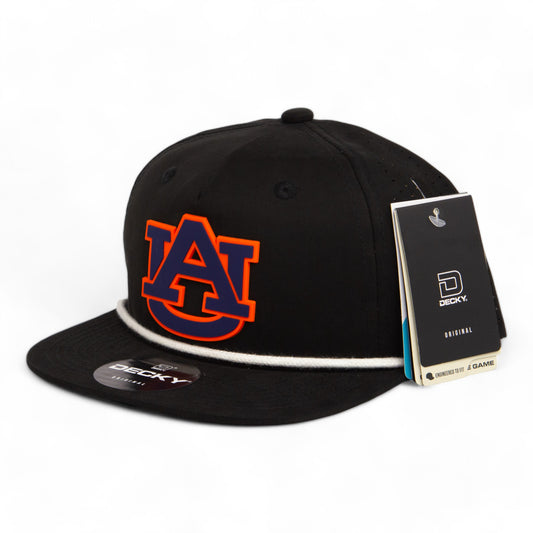 Auburn Tigers 3D Perforated Rope Hat- Black/ White