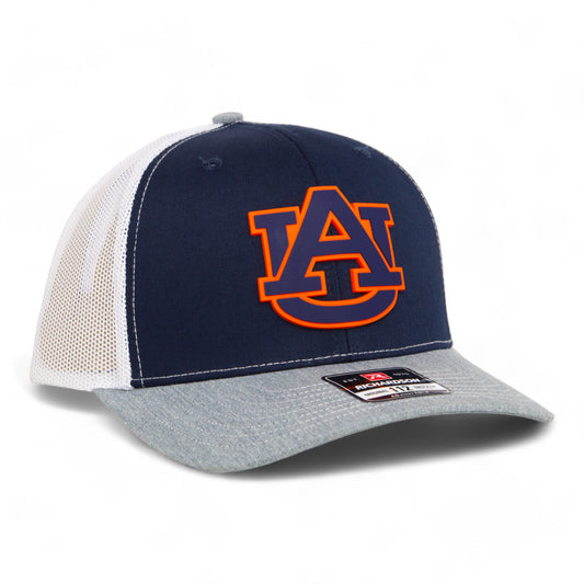 Auburn Tigers 3D Snapback Trucker Hat- Navy/ White/ Heather Grey