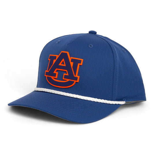 Auburn Tigers 3D Five Panel Classic Rope Hat- Light Blue/ White