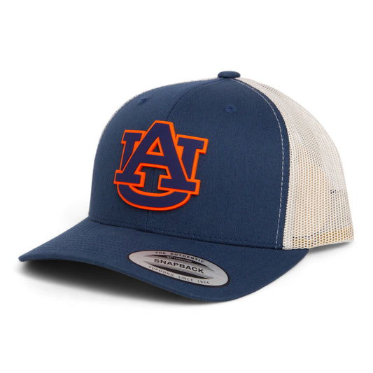 Auburn Tigers 3D YP Snapback Trucker Hat- Navy/ Silver