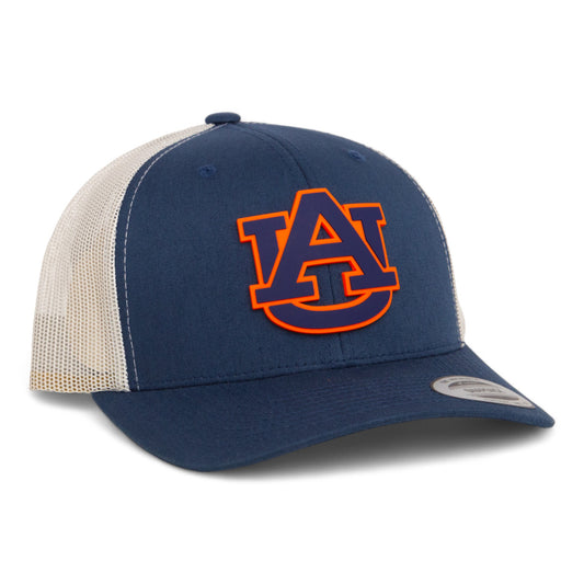 Auburn Tigers 3D YP Snapback Trucker Hat- Navy/ Silver